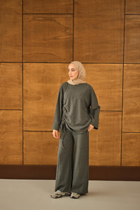 Yandan Biyeli İkili Takım Antrasit