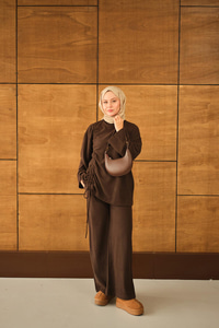 Yandan Biyeli İkili Takım Kahverengi