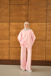 Yandan Biyeli İkili Takım Pembe