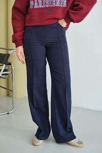 Yandan Çizgili Fermuar Detay Pantolon Lacivert