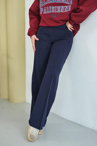 Yandan Çizgili Fermuar Detay Pantolon Lacivert