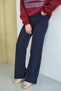 Yandan Çizgili Fermuar Detay Pantolon Lacivert