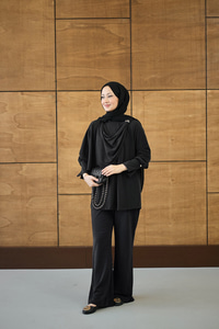 Yandan Düğme Detaylı Takım Siyah