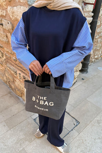 Yandan Düğmeli Gömlek Detaylı Takım Lacivert