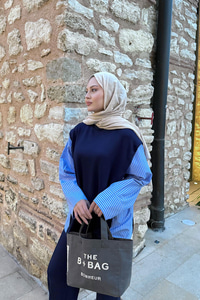 Yandan Düğmeli Gömlek Detaylı Takım Lacivert