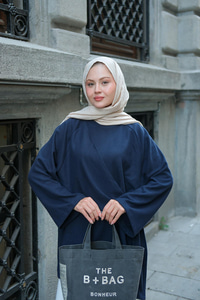 Yandan Şallı Tunik Lacivert