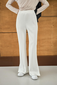 Yandan Yırtmaçlı Scuba Pantolon Beyaz