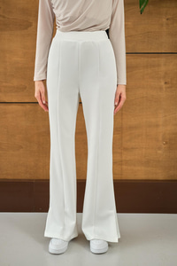 Yandan Yırtmaçlı Scuba Pantolon Beyaz