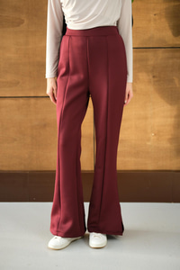 Yandan Yırtmaçlı Scuba Pantolon Bordo