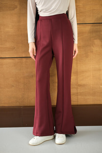 Yandan Yırtmaçlı Scuba Pantolon Bordo