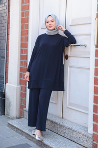 Yanları Cepli Takım Lacivert