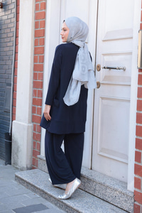 Yanları Cepli Takım Lacivert