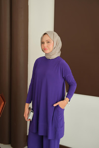 Yanları Cepli Takım Mor