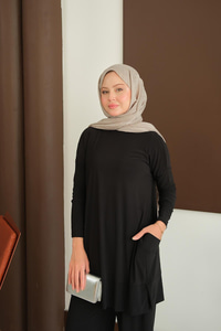 Yanları Cepli Takım SIYAH