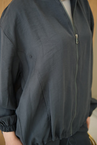 Yanları Dikiş Detay Fermuarlı Takım Füme