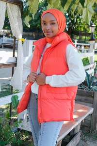 Uygun Fiyatlı YANLARI FERMUAR DETAY SPOR YELEK TURUNCU | Loccomoda.com 