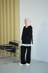 Yanları Fitilli Fermuarlı Basic Takım Siyah