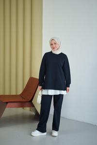 Yanları Fitilli Fermuarlı Basic Takım Lacivert