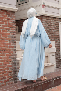 Yanları Püskül Detaylı Takım Mavi