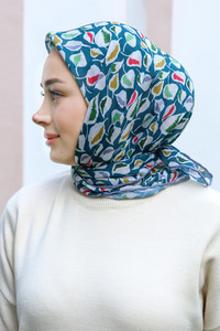 Yaprak Desen Eşarp Açık Yeşil