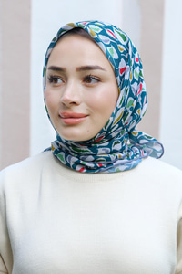 Yaprak Desen Eşarp Açık Yeşil