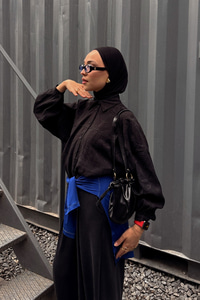 Yaprak Desen Jakar Gömlek Siyah