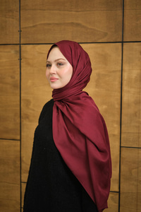 Yaprak Desen Jakar Şal Bordo