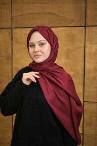 Yaprak Desen Jakar Şal Bordo