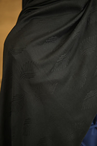 Yaprak Desen Jakar Şal Siyah