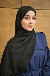 Yaprak Desen Jakar Şal Siyah