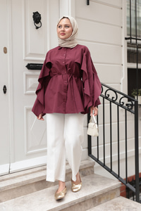 Yarasa Kol Emily Gömlek Bordo