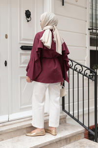 Yarasa Kol Emily Gömlek Bordo