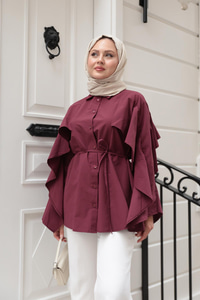 Yarasa Kol Emily Gömlek Bordo