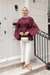 Yarasa Kol Emily Gömlek Bordo