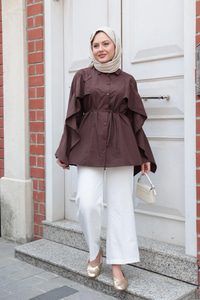 Yarasa Kol Emily Gömlek Kahverengi