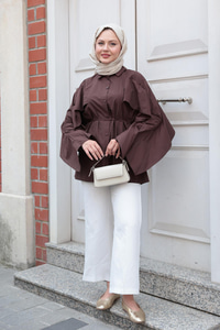 Yarasa Kol Emily Gömlek Kahverengi