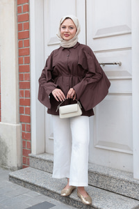 Yarasa Kol Emily Gömlek Kahverengi