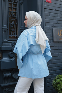 Yarasa Kol Emily Gömlek Mavi