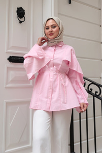 Yarasa Kol Emily Gömlek Pembe