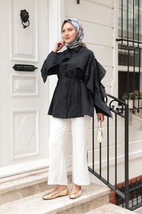 Yarasa Kol Emily Gömlek Siyah