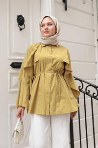 Yarasa Kol Emily Gömlek Yağ Yeşil