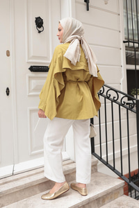 Yarasa Kol Emily Gömlek Yağ Yeşil