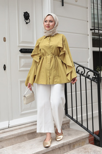 Yarasa Kol Emily Gömlek Yağ Yeşil