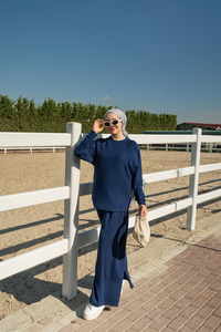 Yarasa Kol İkili Takım Lacivert