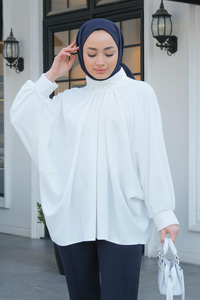 Yarasa Kol Tunik  Beyaz