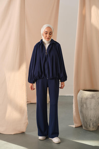 Yarasa Kol Volanlı Takım Lacivert