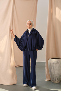 Yarasa Kol Volanlı Takım Lacivert