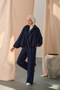 Yarasa Kol Volanlı Takım Lacivert