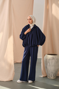 Yarasa Kol Volanlı Takım Lacivert