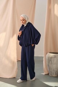 Yarasa Kol Volanlı Takım Lacivert